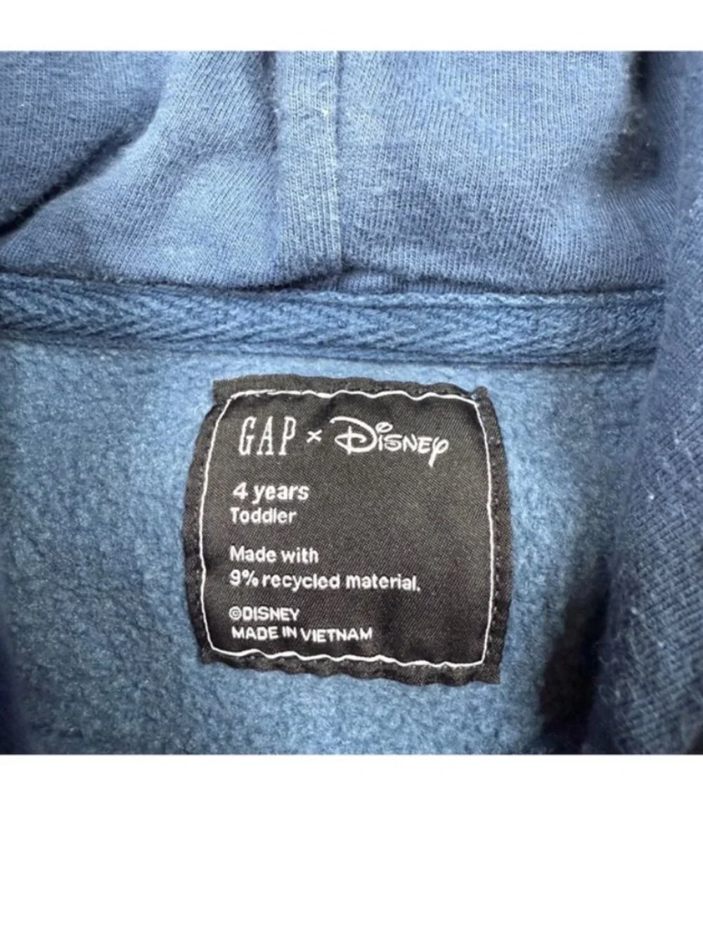 Mickey Mouse x Disney x Gap Hoodie Youth Size 4T Blue Pullover